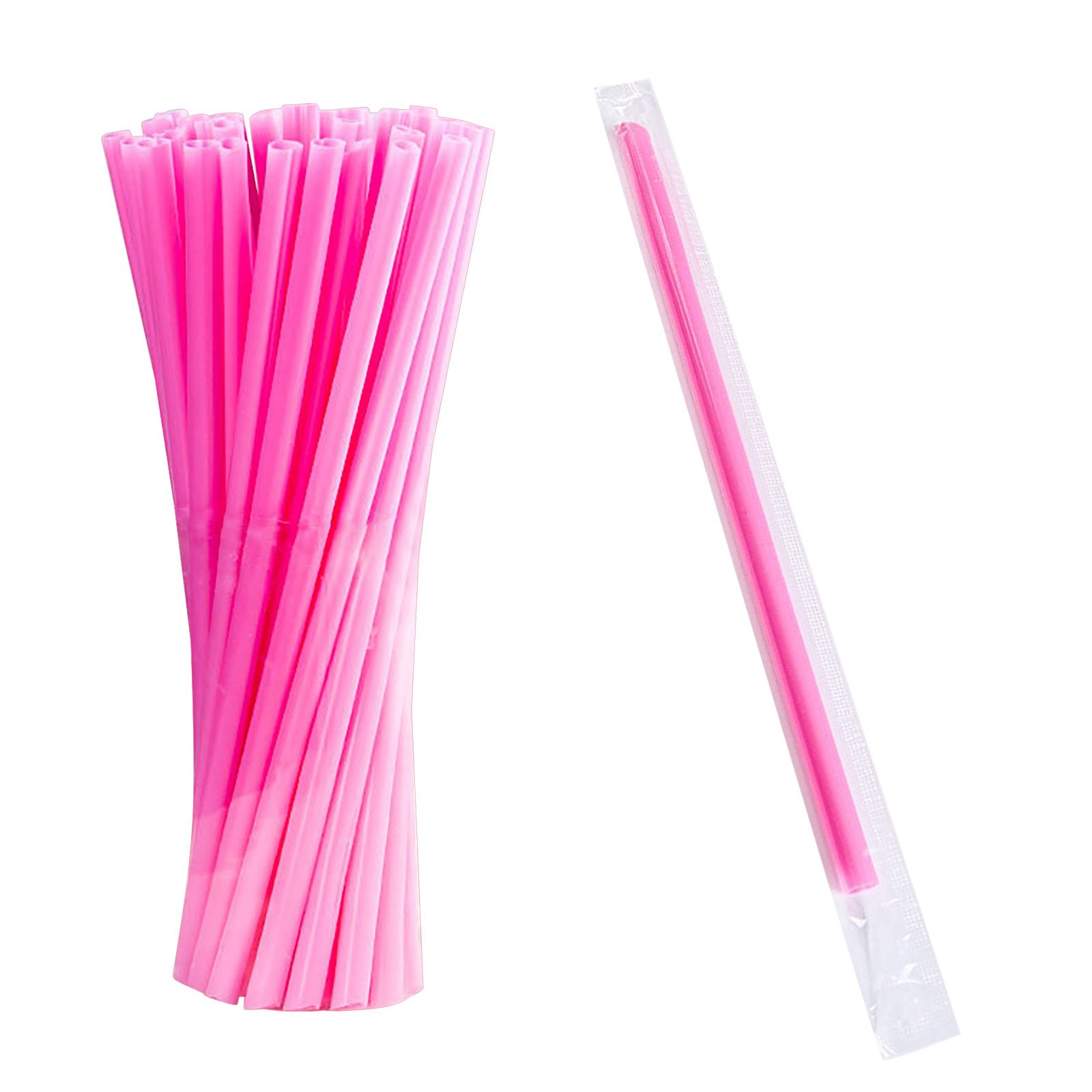 Uqiangy 100Pcs Heart Shaped Straws,Individually Wrapped Disposable Drinking Straws for Valentines Day,Wedding,Birthday Party,Cocktail Supplies